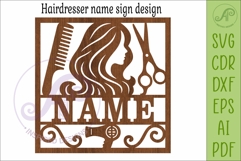 Square Hairdresser Name Sign, Custom Salon Wall Decor, Product Image 4