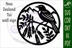 Tui New Zealand bird wall sign, SVG file. Product Image 4
