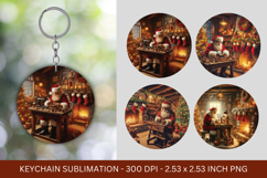 keychain sublimation - christmas santa claus Product Image 1