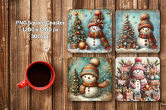 square coaster - christmas snowman Product Image 1