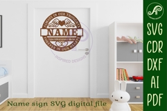 Memorial name wall art sign, SVG personalized sign Product Image 4