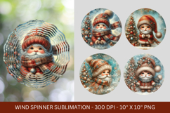 wind spinner png sublimation - baby santa claus Product Image 1