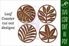 Leaf Coasters, laser cut out leaves designs d3 Product Image 4