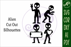 Alien Silhouette Shapes, UFO Cut outs 2 Product Image 4