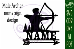 Male Archer, Archery name wall art sign Product Image 4