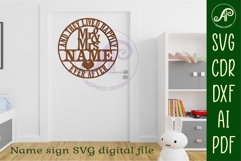 Wedding couples Mr and Mrs name sign svg laser Product Image 4