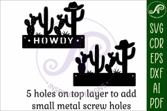 Cactus howdy Key holders for metal and laser cutting Product Image 4