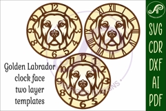 Golden labrador dog clock wall clock laser cut file Product Image 4