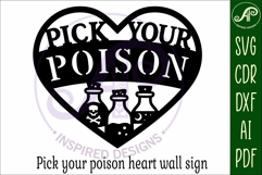 Pick your poison Halloween heart laser cut wall sign Product Image 4