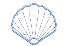 Minimal Scallop Shell Embroidery Design 4x4 Product Image 1