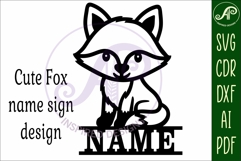 Cute Woodland Fox name sign svg laser cut file Product Image 4