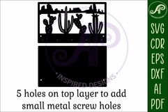 Cactus desert Key holder designs for wood and metal cutting Product Image 4