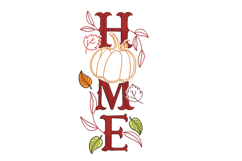HOME Sign with Pumpkin, Machine Embroidery Design Product Image 2