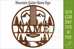 Mountain Guitar Name Sign SVG, Guitarist Gift, Music Room Product Image 4