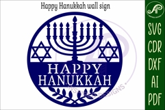Happy Hanukkah wall sign svg laser cut Product Image 4