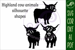 Highland cow silhouette laser cut outs SVG file Product Image 4