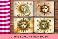 kitchen cutting board - boho moon and sun face Product Image 1