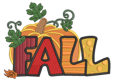 Fall Sign with Pumpkin, Machine Embroidery Design Product Image 1