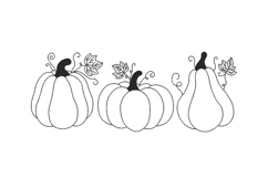 Three Pumpkins Machine Embroidery Design Product Image 1