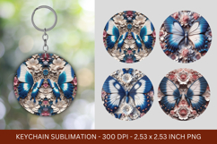 keychain sublimation - 3d floral butterfly Product Image 1