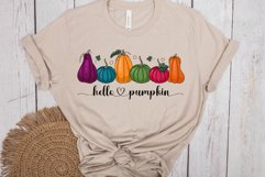 Hello Pumpkin Sublimation PNG, Fall Color Pumpkins PNG Product Image 3