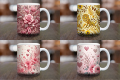 Mug Wrap Sublimation - floral leopard skin Product Image 1