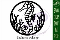Seahorse wall art sign, SVG file Product Image 4