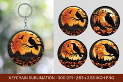 keychain sublimation - halloween night crow Product Image 1