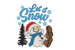 Snowman, Let it snow, Christmas embroidery design Product Image 1