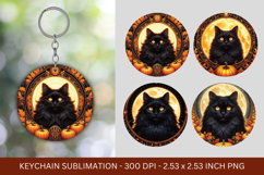 keychain sublimation - tarot card cat halloween Product Image 1