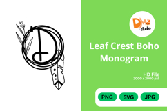 Leaf Crest Boho Monogram - Hand Drawn Botanical Letters Product Image 1