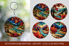keychain sublimation - summer river leaves Product Image 1
