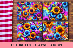 kitchen cutting board - neon sunflowers Product Image 1