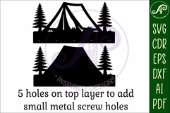 Tent Camping Key holder designs for wood and metal Product Image 4