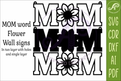 Floral MOM SVG, Laser Cut Mom Sign, Mother’s Day Hanging Product Image 4