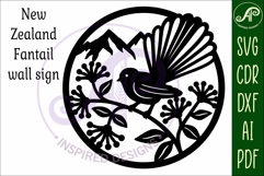 Fantail New Zealand bird wall sign, SVG file. Product Image 4