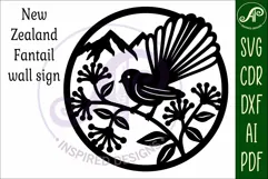Fantail New Zealand bird wall sign, SVG file. Product Image 4
