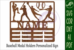 Baseball Theme Medal Holder Name svg laser cut Product Image 4