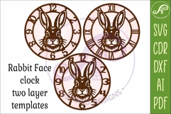 Rabbit Face Wall Clock SVG, Laser Cut Clock Design Product Image 4