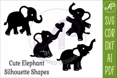 Cute Elephant SVG Laser Cut Files Animal Silhouette 2 Product Image 4