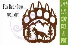 Bear paw print with Fox wall sign Product Image 4
