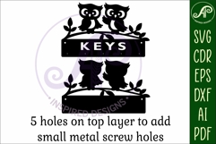Cute owls Key holder designs for wood and metal Product Image 4