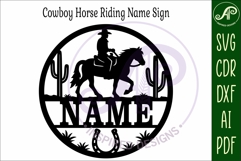 Cowboy Horse name wall art sign, SVG personalized Product Image 4