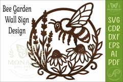 Honey Bee Garden Wall Sign, Wildflower Wreath Decor, floral Product Image 4