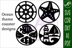 Ocean, nautical Coasters, laser cut out beach designs 2 Product Image 4