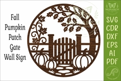 Fall Pumpkin Patch Gate SVG, Autumn Farmhouse Wall Decor Product Image 4