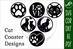 Cat lovers Coasters, laser cut out 2 Product Image 4