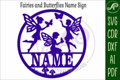 Fairy Name Sign SVG, Butterflies and Fairies Nursery Sign Product Image 4