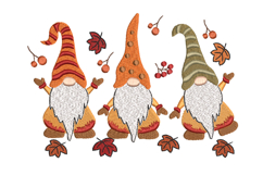 Three Fall Gnome, Fall Vibes, Machine Embroidery Design Product Image 4
