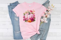 Pink Floral Pumpkin Sublimation PNG, Pink Pumpkin PNG Product Image 2